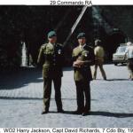 Capt. David Richards (right) and WO2 Harry Jackson, 7 Cdo Bty.RA 1977.
