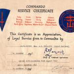 Commando Service Certificate for George Phillips