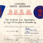 Commando Service Certificate for Len Justice