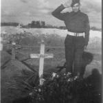 No 2 Commando salutes at the grave of Cpl. Charles Edward Harrons