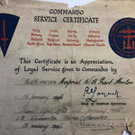 Commando Service Certificate for Cpl. William Henry Grant-Hanlon