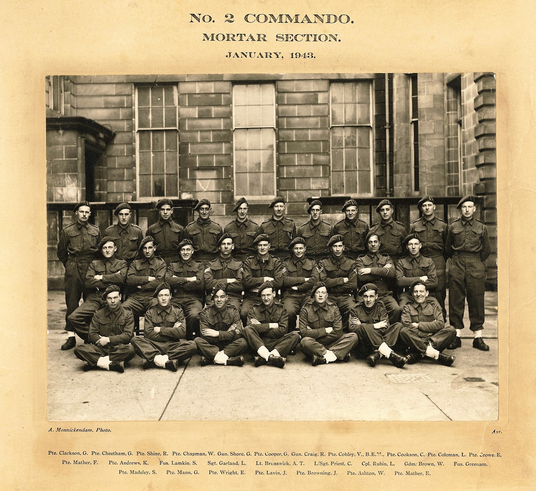 No.2 Commando Mortar Section January 1943