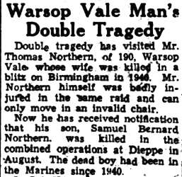 Article re death of Mne Northern 40RM Cdo at Dieppe