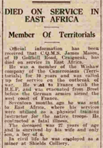 Motherwell Times 2July1943 re CQMS Mason