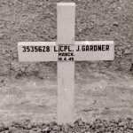 Original grave of LCpl Jim Gardner 9 Commando